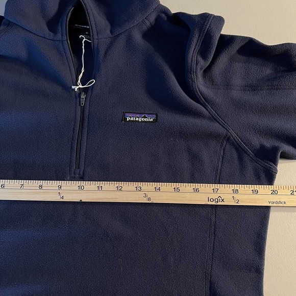 NWOT Patagonia Womens Micro D 1/4‎ Zip Fleece Pullover Navy Size Medium *Logo* - Picture 7 of 8